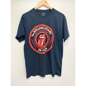 Zip Code Graphic Rolling Stones Tee Medium Black 100% Cotton Short Sleeve 2015